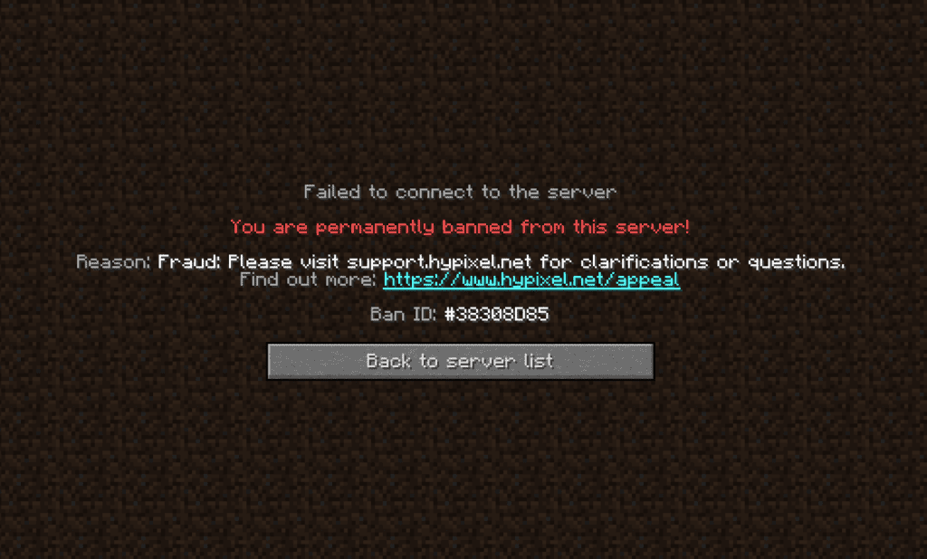 you are permanently banned from hypixel