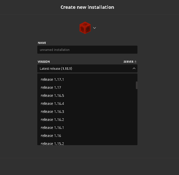create a new installation in minecraft to overcome the out dated server issue