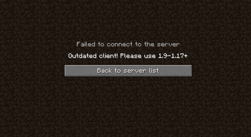 why does an outdated server message appear on minecraft