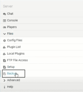 Minecraft Server Backup Side BarMinecraft Server Paid Host Backup