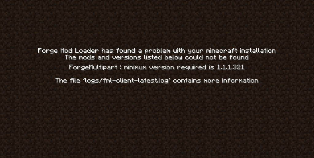 Minecraft Mod loader crash minimum version is 1.12.3