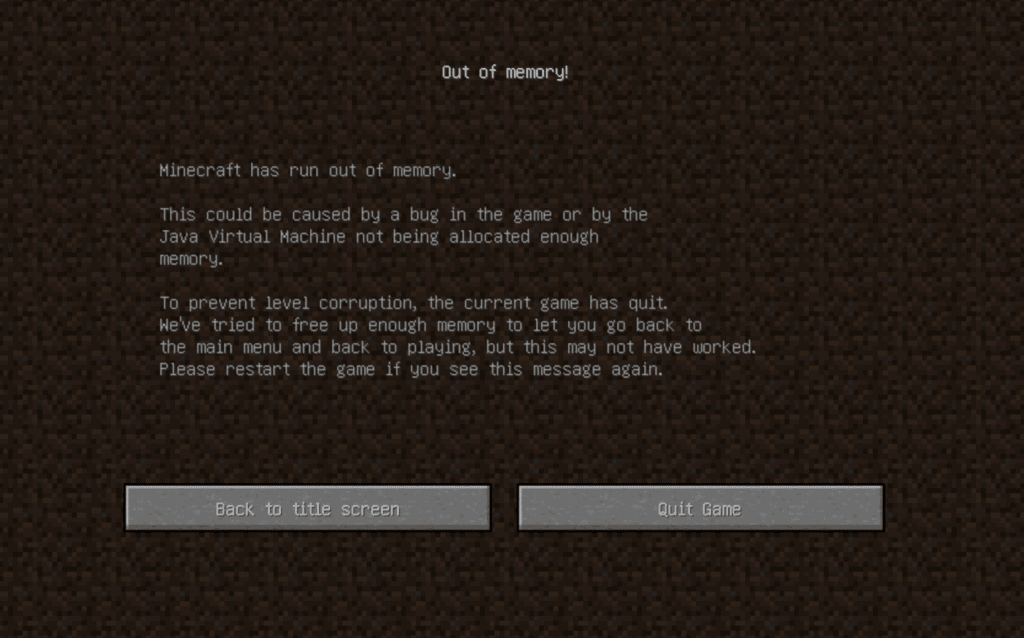 Minecraft Unlimited Server Storage Spacecrash error because of limited storage