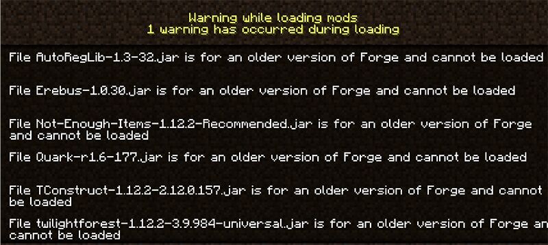 minecraft forge mods older version