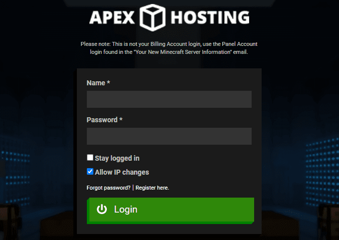 Apex Minecraft Server Hosting Panel