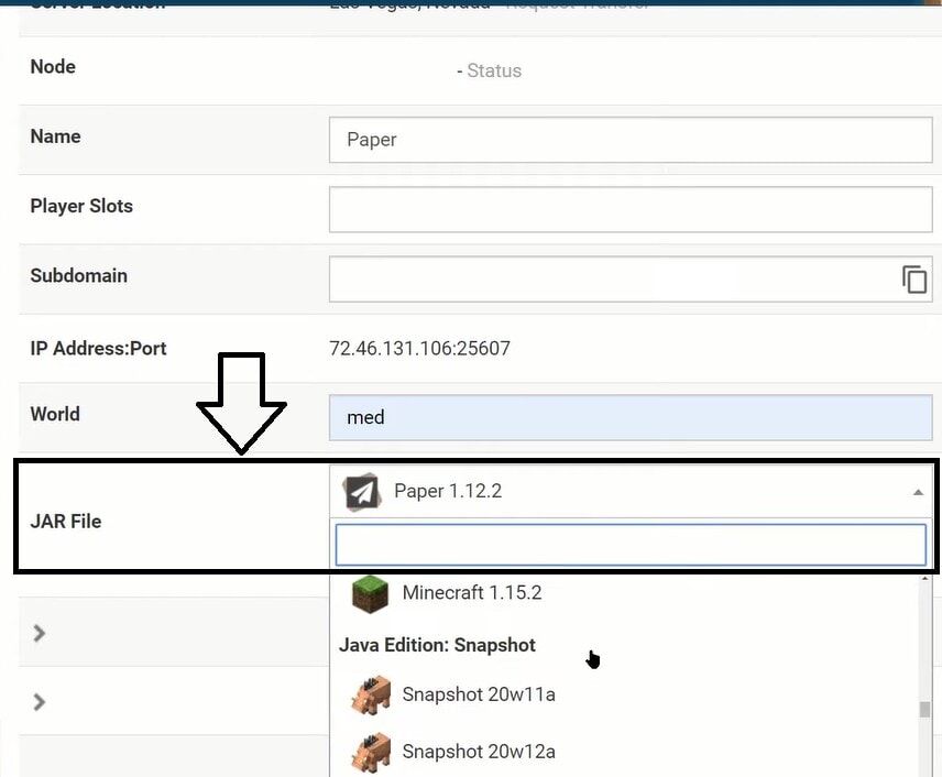 Changing the server without buying in Apex Minecraft Server Hosting